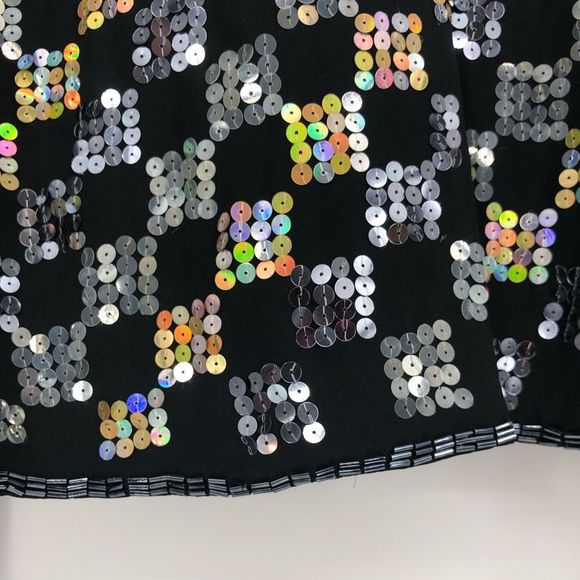 90’s Vintage Silver Iridescent Gold Sequin Checkerboard Evening Jacket size X - Picture 11 of 16
